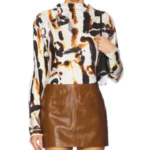 A.L.C. Multicolor Abstract Print Blouse
